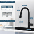 Black Kitchen Faucet With Pull Down Sprayer Single Hole Kitchen Sink Faucet Suit