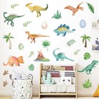 Dinosaur Wall Decals- Dino Palm Tree Wall Stickers Peel And Stick Wall Decor    