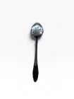 Vintage K Hestenes Norway Sterling Silver Blue Guilloche Enamel Spoon