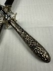 Vtg Sterling Silver Handle Knife   Fork Meat Carving Set Stainless Blade