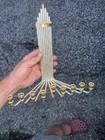 Vintage 80 s Karshi Menorah Jerusalem Hanukkah Gold silver Jewish Judaica Mcm