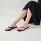 Women   s Memory Foam Flip Flops  Cushioned Thong Sandals  Soft Vegan Leather