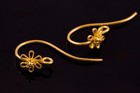 Pair Of Handmade 22k Solid Gold Hook Earwire Thailand
