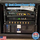 Hhsoet 8 Outlet Pdu Power Strip  1u Rack Mount Surge Protection  Metal Mounta