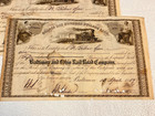 4 - 1859 Baltimore   Ohio Railroad Company Stock Certificates  100 A Share