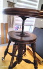 Antique 19th Century Mahogany Piano - Organ Swivel Stool Glass Claw   Ball Foot