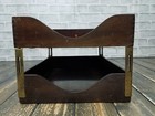 Vintage Stackable Wood Desk Organizer Tray Dovetail Wood Office In Out Box 10x12
