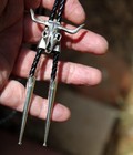 Beautiful Old Small Cast Sterling Silver Southwestern Cow Steer Skull Bolo Tie