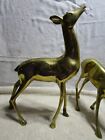 4 Vintage 1970 s Large Heavy Brass Buck And Doe Pair Of Deer   And   Beautiful 