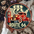 2d Vintage Route 66 Metal Sign Wall Art Man Cave Garage Gas Station Home Decor
