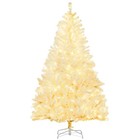 Homcom 6 Ft Artificial Christmas Tree With Led Lights  White  Used