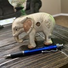 Cast Iron White Elephant Piggy Bank  Vintage  Antique  4 75    X 3   