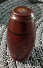 German Antique Dark Wood Barrel Sewing Needle Case  Pat No 2001