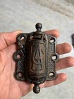 Antique Victorian Cast Iron Metal Steel Spring-loaded Spring Loaded Door Hinge