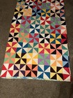 Vintage Handmade Hand Quilted Windmill Pattern Quilt 60  X 76  A  Condition