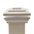 4 1 2  Sq  Cape May Halo Solar Led Lighted Vinyl Post Cap - Khaki