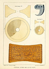 1847 Lithograph Of Discoidal Stones   Block Print Seth Eastman For Us Congress