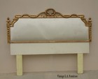 French 19th Century Style Louis Xvi Gold Gilt White Tufted Queen Headboard