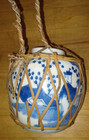 Vintage antique Chinese Blue And White Porcelain Ginger Jar 5 25  Woven Basket