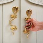 Vintage Antique Style Snake Cobra Solid Brass Pair Of Door Handles Pulls 8 5 