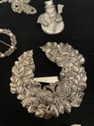 Vtg Silver Tone Jewelry Lot Including 925 Sterling Pewter Necklace Bracelet Pins