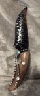 Handmade 6    Obsidian mahogany Obsidian Fixed Blade Knife Wood resin Handle