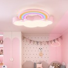 Kids Cloud Rainbow Led Ceiling Light Acrylic Lamp Dimmable 2700k-6500k Pink blue