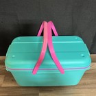 Vintage Eagle Craftstor Sewing Craft Storage Organizer Tote Bin Teal Purple Pink