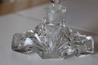Vtg Made Czechoslovakia Clear Glass Crystal Art Deco Perfume Bottle