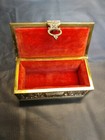 Antique French Bronze Gilt Ornate Cherub Putti Jewel Casket Box