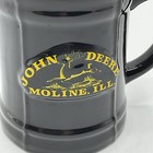John Deere Coffee Mug Moline Ill Black   Yellow Embossed Encore