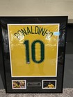 Ronaldinho Brazil National Team Jersey Autographed Framed W  Beckett Coa