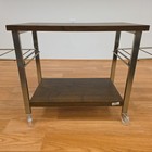 1960s 2-tier Wood   Metal Rolling 13  Tv Gaming Cart 19 x12 5 x13  White Wheels