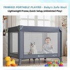 Portable Travel Crib   Playpen - Baby Safe Folding Travel Bed W mattress  Bre   