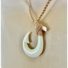 Hawaiian Buffalo Bone Handcarved Fish Hook Necklace Adjustable From Maui  Hawaii