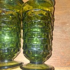 Set Of 4 Indiana Glass Whitehall Avocado Green Cubist Water Iced Tea Glasses 6 