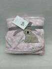 Just Born Pink Baby Blanket With Koala Bear And White Floral Sherpa Lined Girls