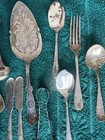 Misc Lot Antique Vintage Silverplate Spoons Cake Servers Butter Knives Jelly Art