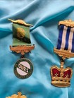 Set Of 5 Vintage Uk Fraternal Lodge Medals With Ribbons   Enamel -commemoratives