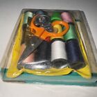 Vintage Sewing Kit W plastic Thimble  Asst Threads  Needles  Scissors