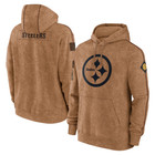 2023 Men s Brown Salute To Service Sideline Therma Pullover Hoodie Sweatshirt-ps
