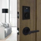 Defiant Square Matte Black Compact Touch Electronic Single Cylinder Deadbolt
