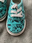 Vans Baby Snoopy Peanuts Sneakers Size 4 5 Aqua Blue Boy Girl