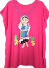 Authentic Handmade Jalapa Mexico Floral   Doll Embroidery Blouse Pink Top Xl New
