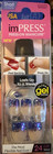 Impress Gel Manicure Press On Nails Silver French Tips Purple Glitter