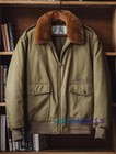 Maden Men s Vintage B-10 Cotton Bomber Jacket Lapel Flight Jacket Warm Coat