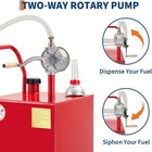 40 Gallon Portable Fuel Tank Gas Caddy With Manual Transfer Pump Hose 2 Wheels