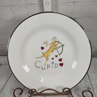 Pottery Barn Christmas Reindeer Cupid W  Bow 8 5 In Plate Made In Japan Retired