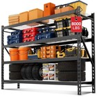 Workpro 8000lbs Storage Shelve Heavy-duty Metal Shelving Unit For Basement Black