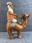 Vintage Handmade Leather Camel With Rider Figure 9 25 Inches Hand Eclectic Decor